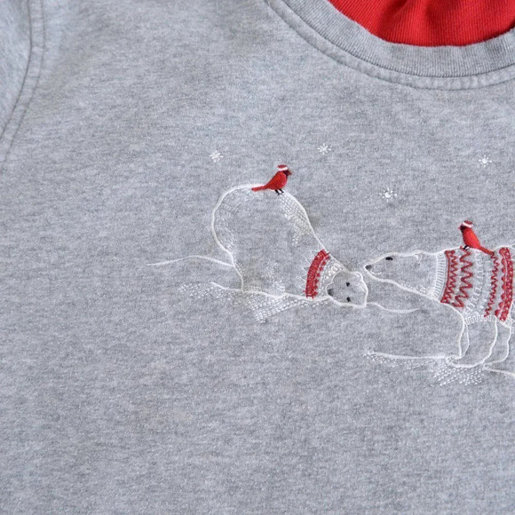 Vintage Grey Polar Bear Winter Mockneck Sweater - Picture 10 of 11